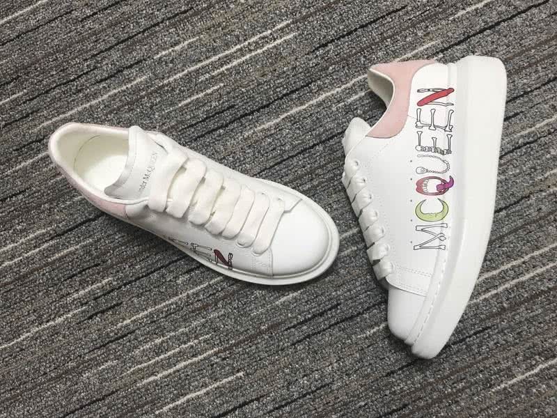 Alexander McQueen Sneakers Leather White Pink Men Women 6