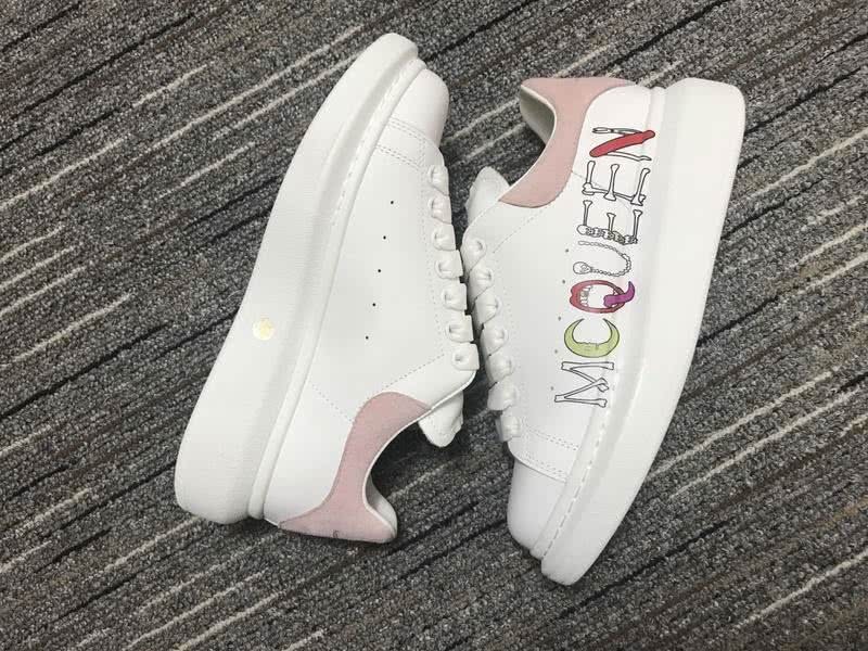 Alexander McQueen Sneakers Leather White Pink Men Women 9