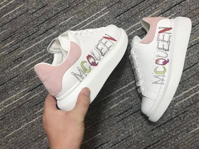 Alexander McQueen Sneakers Leather White Pink Men Women 8