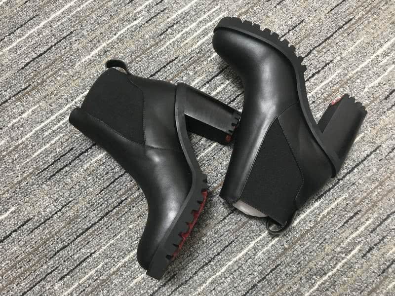 Christian Louboutin Boots Leather Heels Black Women 6