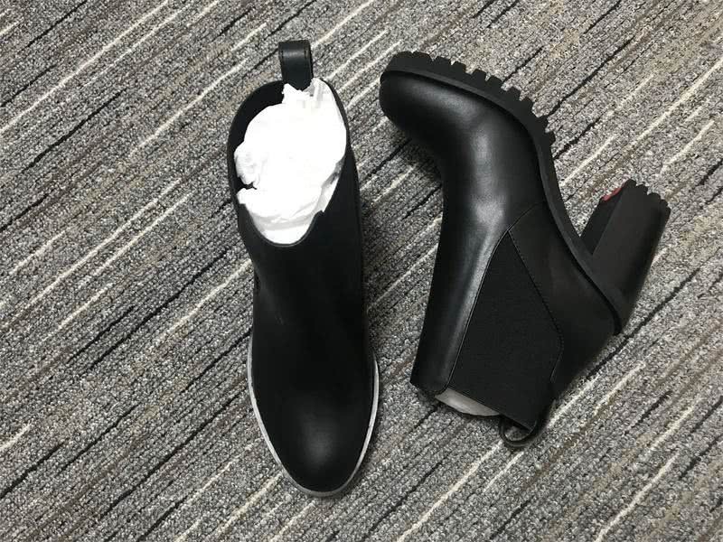 Christian Louboutin Boots Leather Heels Black Women 7