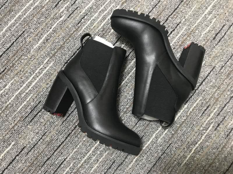 Christian Louboutin Boots Leather Heels Black Women 8
