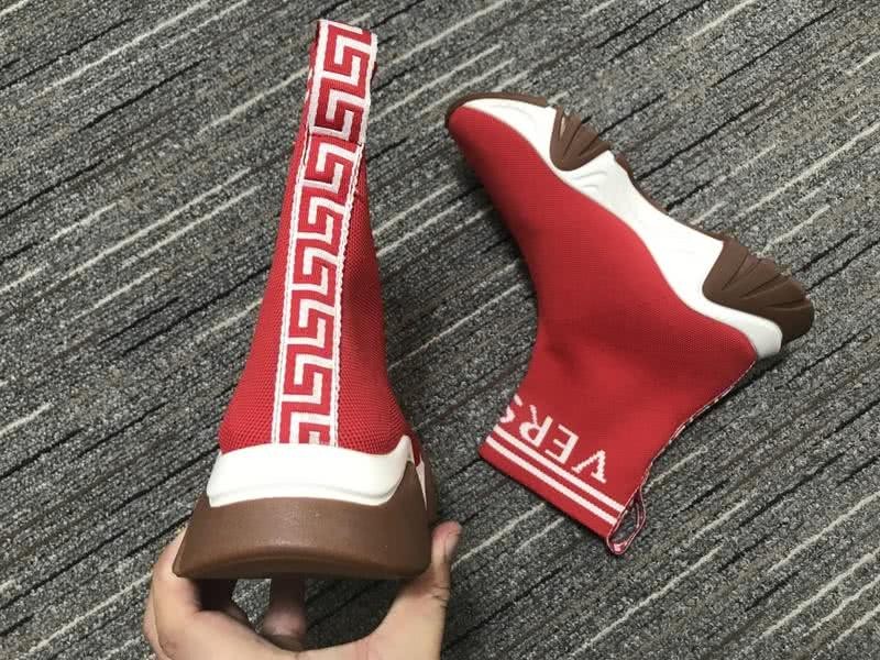 Versace Sock Shoes High Quality Red White Brown Men Women 4