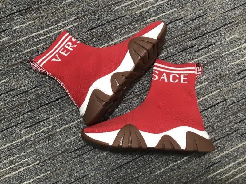 Versace Sock Shoes High Quality Red White Brown Men Women 6