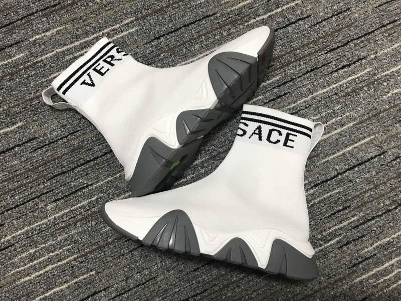 Versace Sock Shoes High Quality White Grey Men Women 4