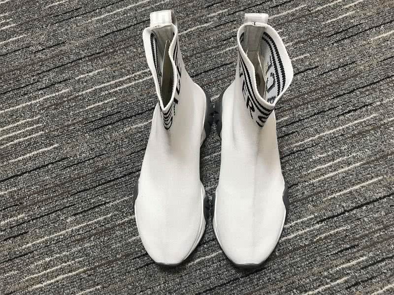 Versace Sock Shoes High Quality White Grey Men Women 6
