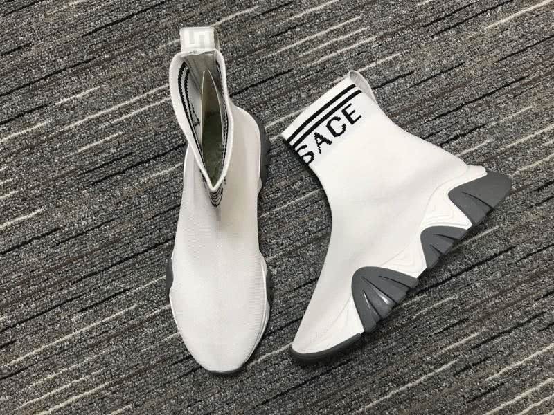 Versace Sock Shoes High Quality White Grey Men Women 1
