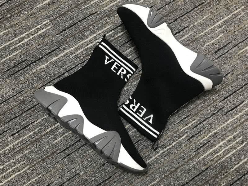Versace Sock Shoes High Quality Black White Men Women 9
