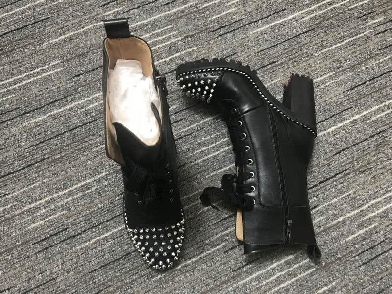 Christian Louboutin Boots Heels Leather Rivets Black Women 2