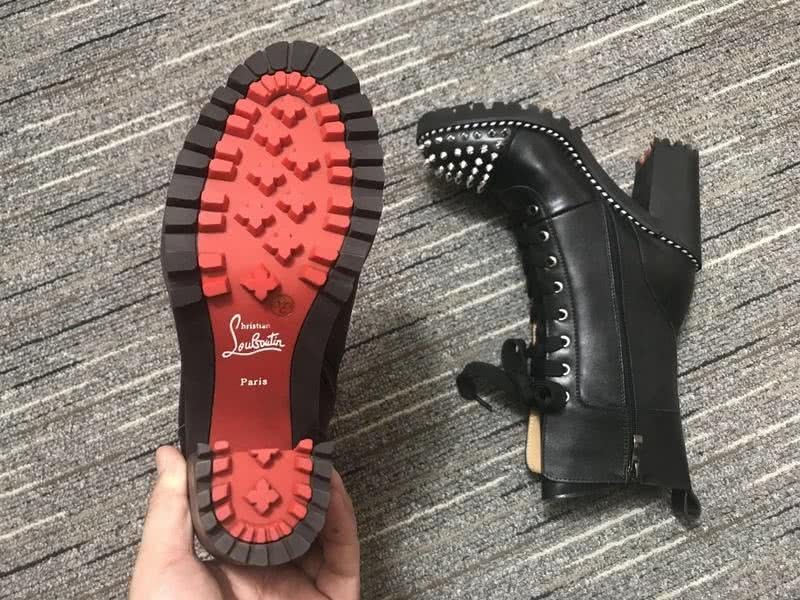 Christian Louboutin Boots Heels Leather Rivets Black Women 4