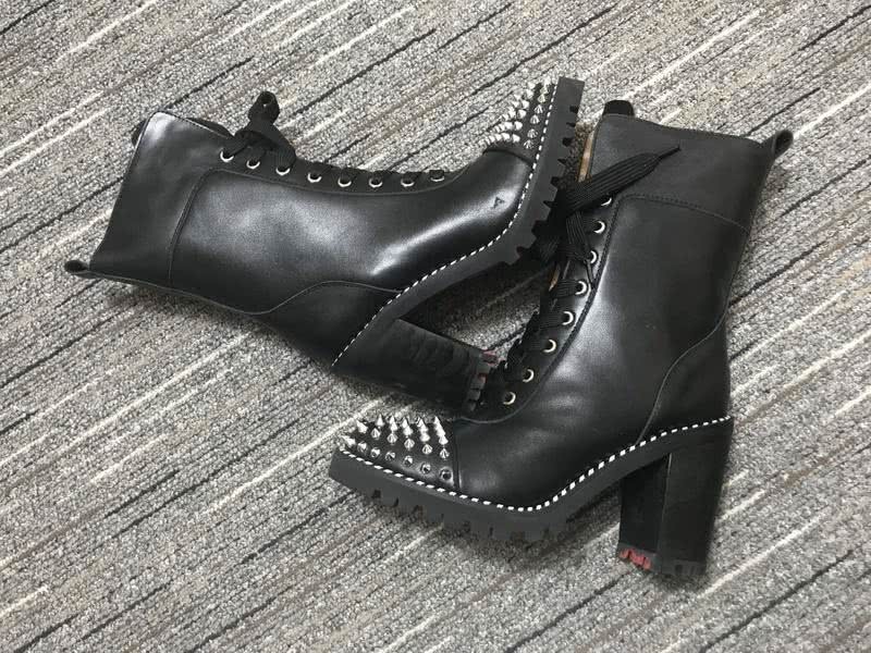 Christian Louboutin Boots Heels Leather Rivets Black Women 5