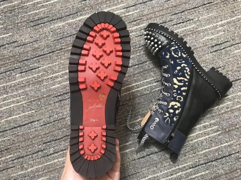 Christian Louboutin Boots Flats Leather Rivets Black Women 2