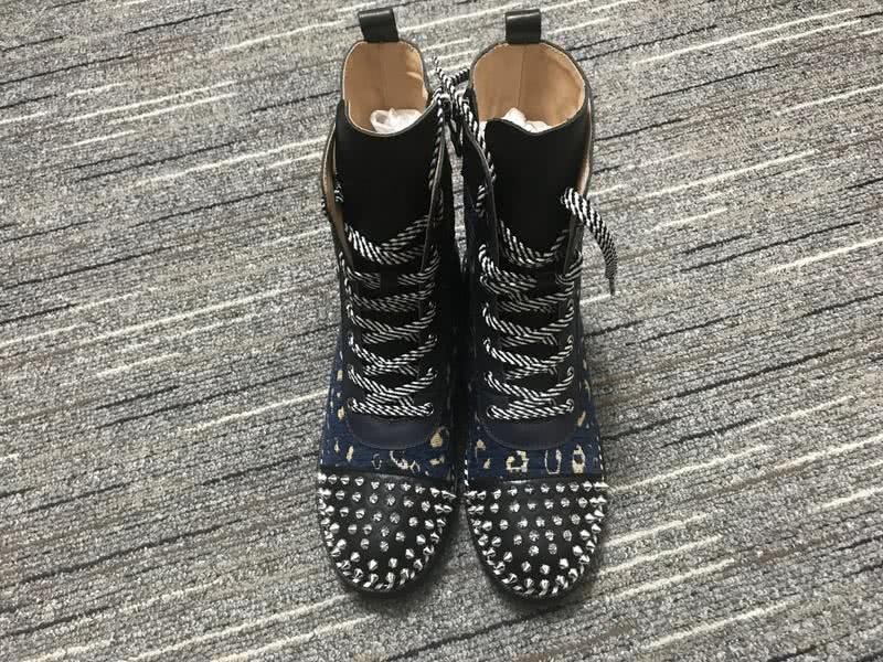 Christian Louboutin Boots Flats Leather Rivets Black Women 5