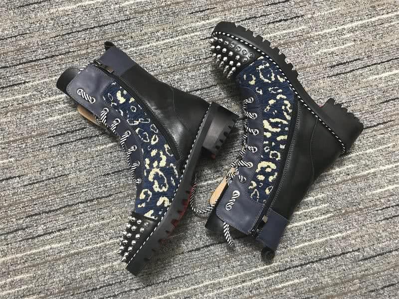 Christian Louboutin Boots Flats Leather Rivets Black Women 8