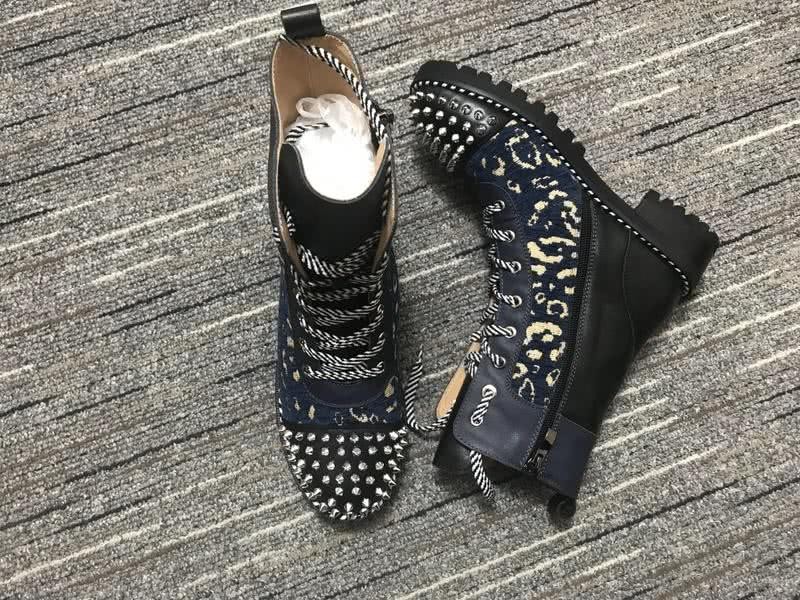 Christian Louboutin Boots Flats Leather Rivets Black Women 9
