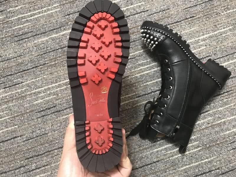 Christian Louboutin Boots Flats Leather Rivets Black Women 3