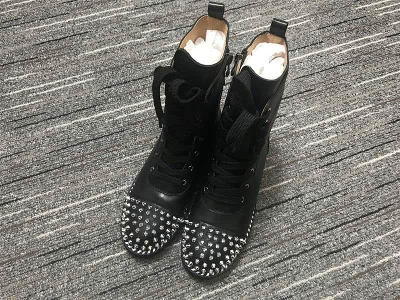Christian Louboutin Boots Flats Leather Rivets Black Women 5