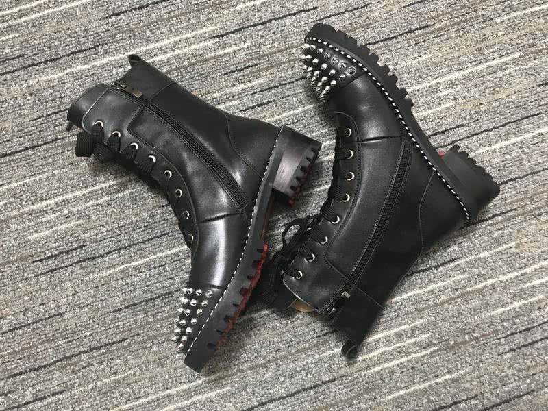 Christian Louboutin Boots Flats Leather Rivets Black Women 8