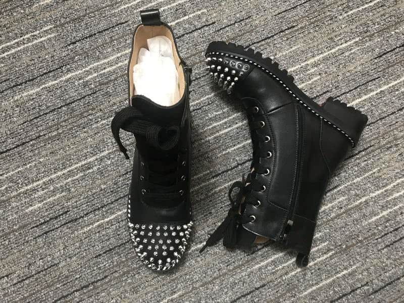 Christian Louboutin Boots Flats Leather Rivets Black Women 9
