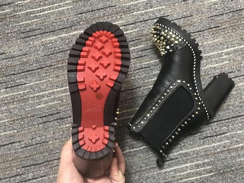 Christian Louboutin Boots Heels Leather Rivets Black Women 3