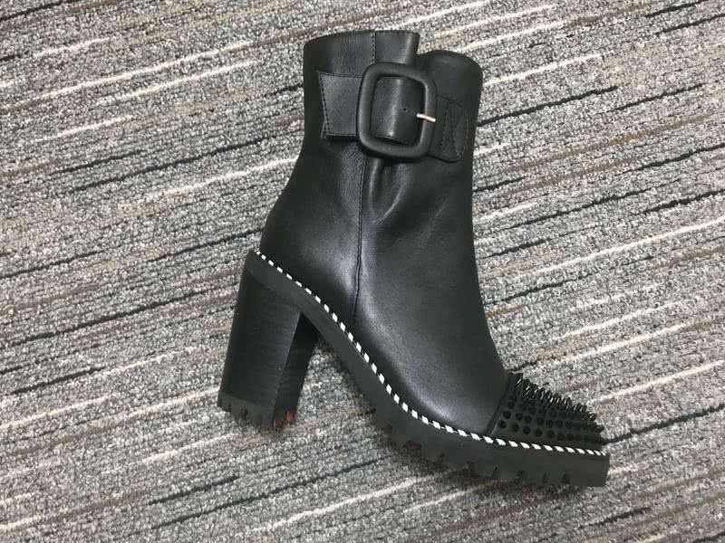 Christian Louboutin Boots Heels Rivets Leather Black Women 1