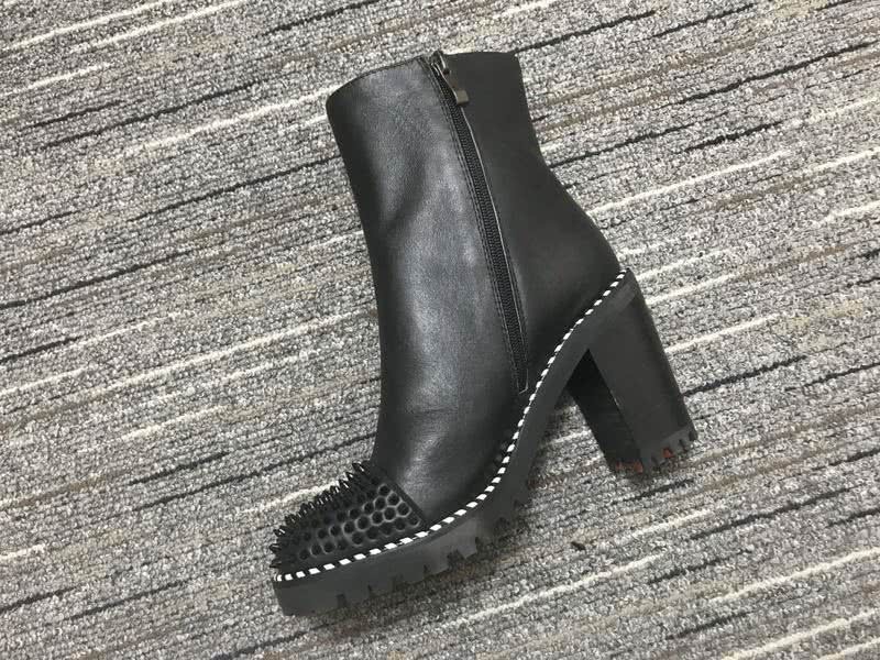 Christian Louboutin Boots Heels Rivets Leather Black Women 3