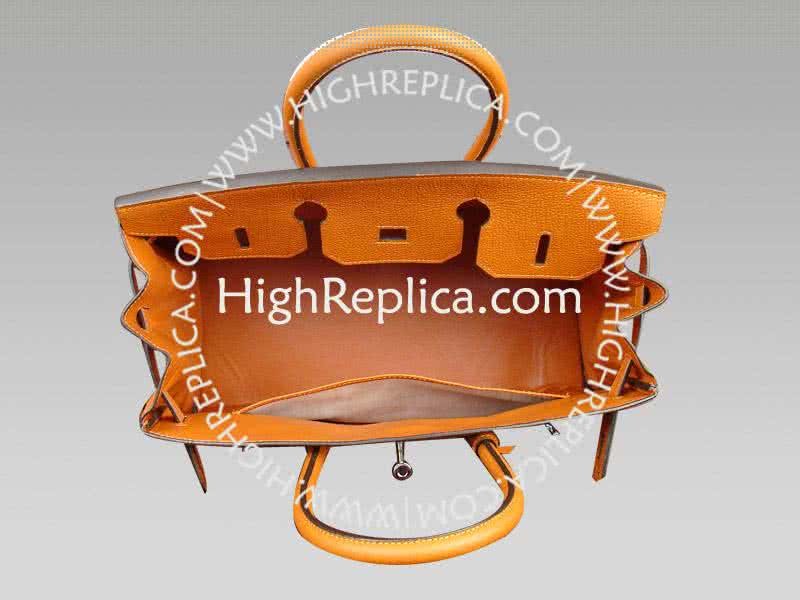 Hermes Birkin 35 Cm Toile And Togo Leather Orange 10