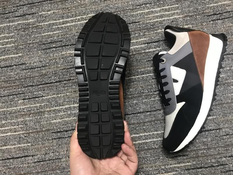 Fendi Sneakers Black White Grey And Coffee Men Women 4