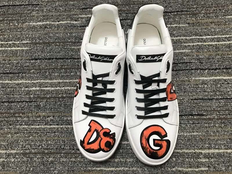 Dolce&Gabbana Portofino Sneakers White Orange And Black Men Women 7