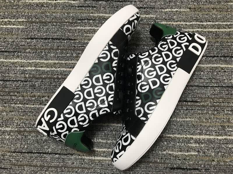 Dolce&Gabbana Portofino Sneakers Black White And Green Men Women 9