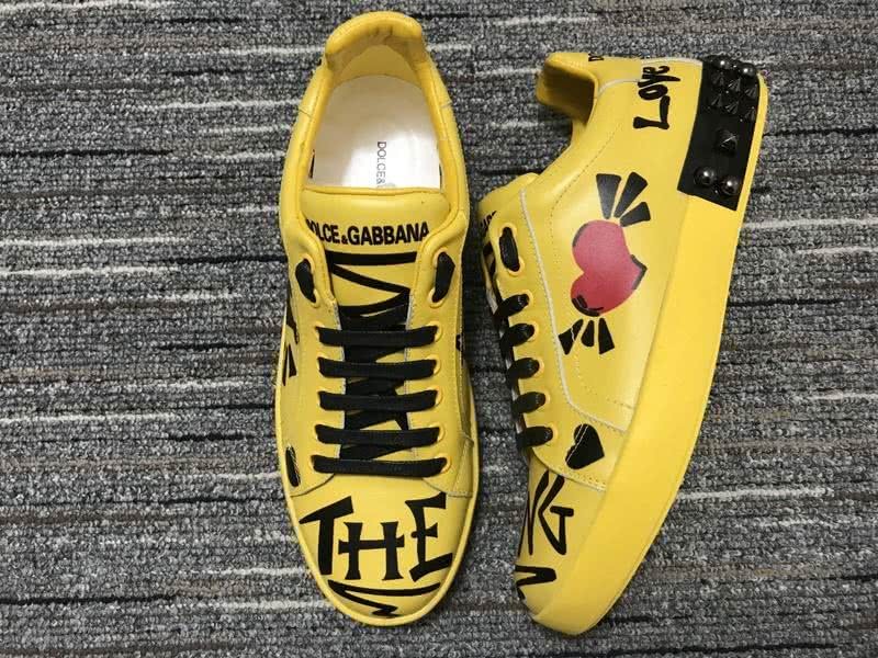 Dolce&Gabbana Portofino Sneakers Yellow Black And Red Men Women 6
