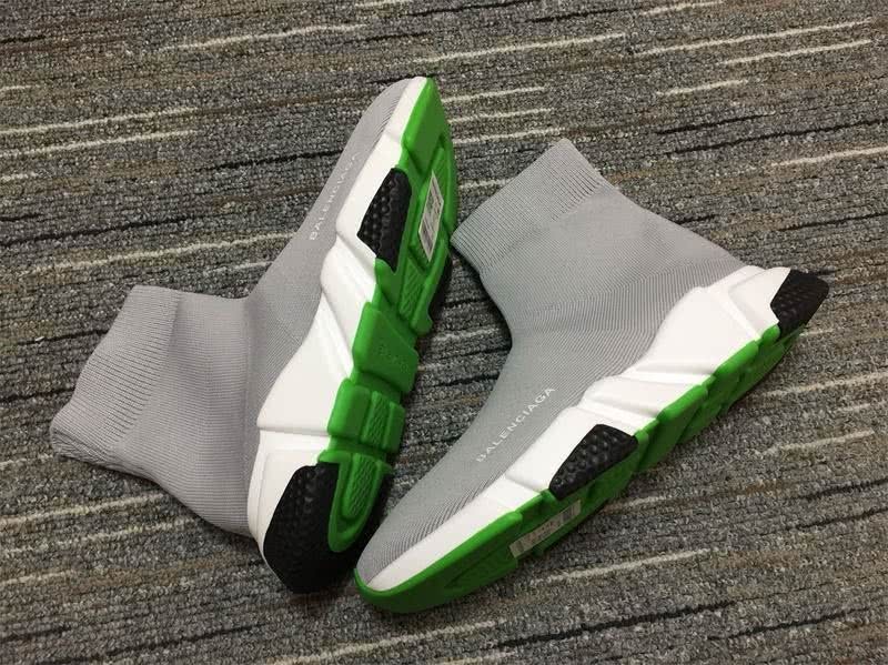 Balenciaga Speed Trainers Grey White And Green Sneakers Men Women 7