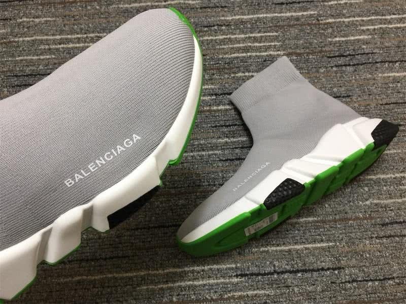 Balenciaga Speed Trainers Grey White And Green Sneakers Men Women 8