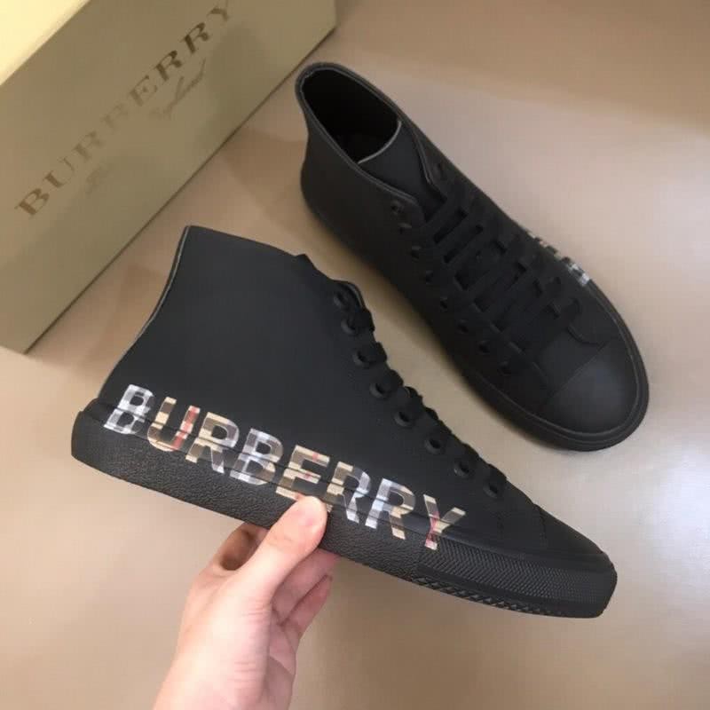 Burberry Sneakers Top Quality White Letters Black Men 4