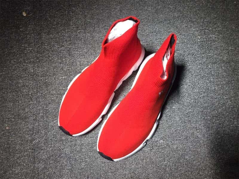 Balenciaga Speed Sock Boots Red with Logo 3