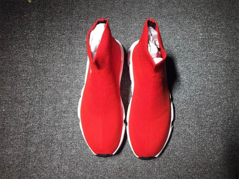 Balenciaga Speed Sock Boots Red with Logo 4