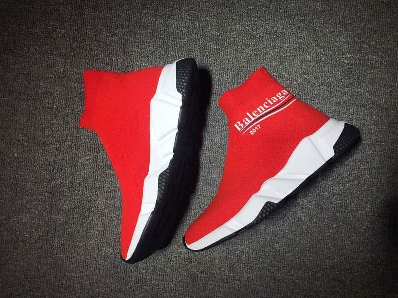 Balenciaga Speed Sock Boots Red with Logo 5