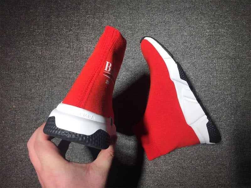 Balenciaga Speed Sock Boots Red with Logo 9