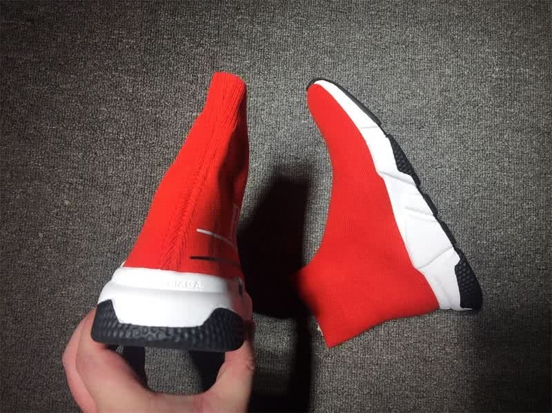 Balenciaga Speed Sock Boots Red White with Logo 7