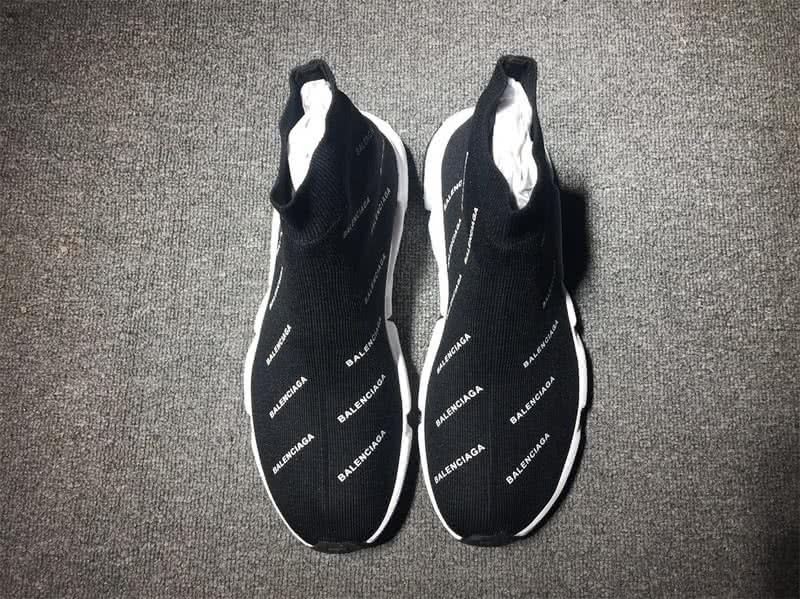 Balenciaga Speed Sock Boots Black White Print 4