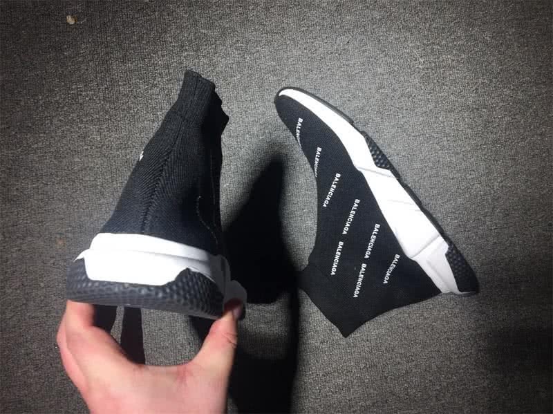Balenciaga Speed Sock Boots Black White Print 6