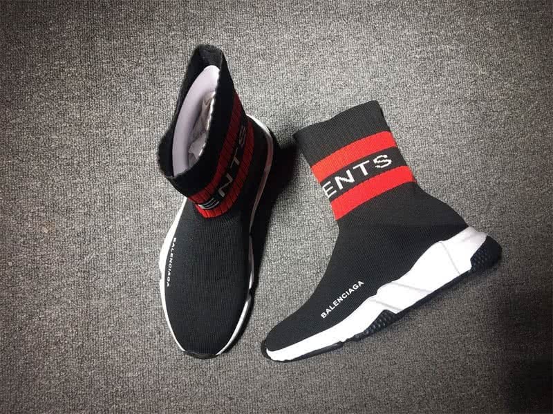 Balenciaga Speed Sock Boots Black Red Venments 1