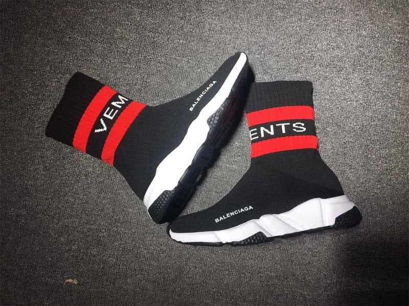 Balenciaga Speed Sock Boots Black Red Venments 5