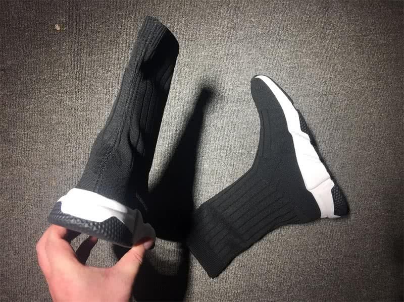 Balenciaga Speed Sock Boots Black White 5