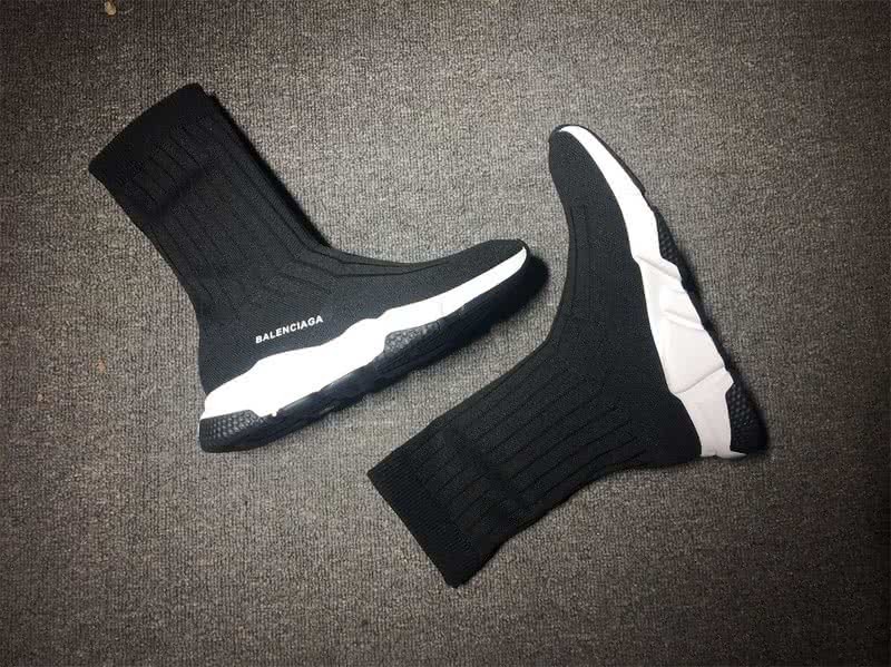 Balenciaga Speed Sock Boots Black White 6