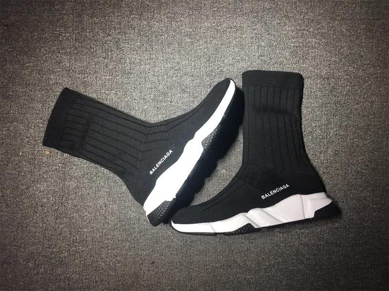 Balenciaga Speed Sock Boots Black White 7