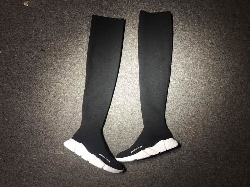 Balenciaga Speed Sock Boots Black White Long 3
