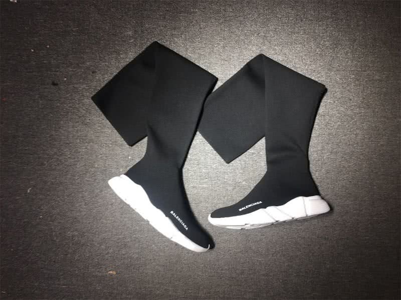 Balenciaga Speed Sock Boots Black White Long 2