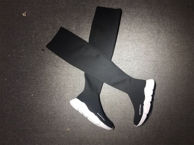 Balenciaga Speed Sock Boots Black White Long 4