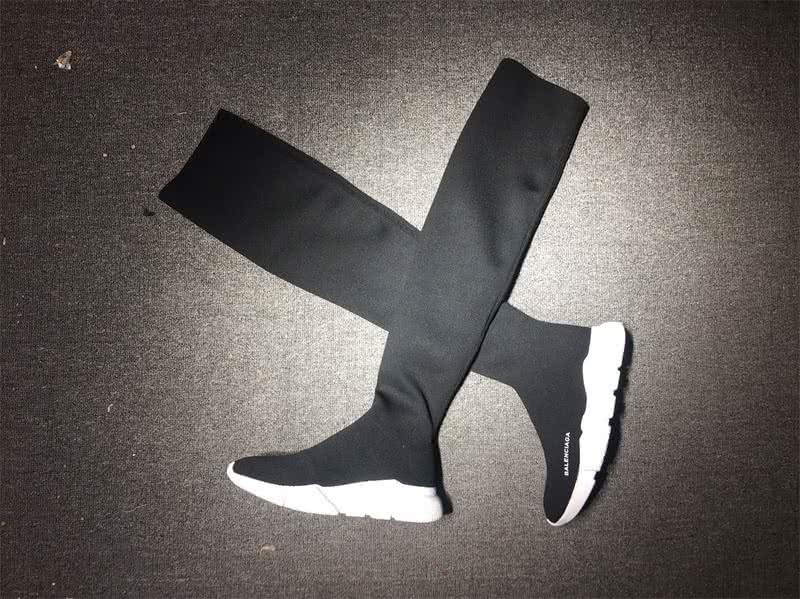 Balenciaga Speed Sock Boots Black White Long 1